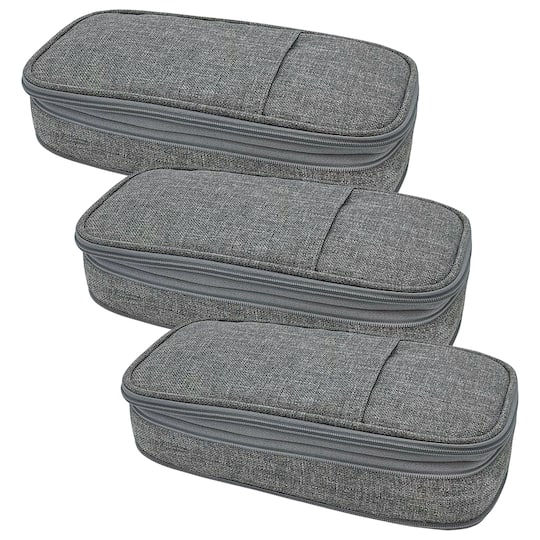 Teacher Created Resources Gray Pencil Cases, 3ct.